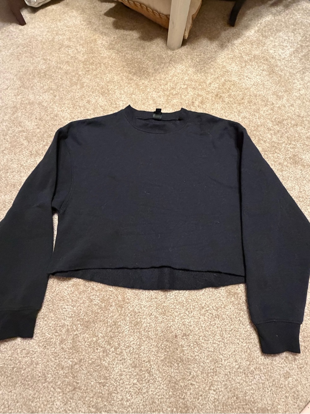 wild fable Black Cropped Crewneck Sweatshirt